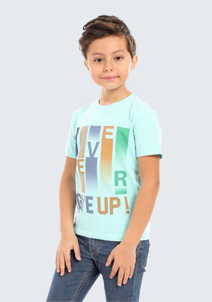 Kids Printed Cotton T-shirt 'Never Give Up'