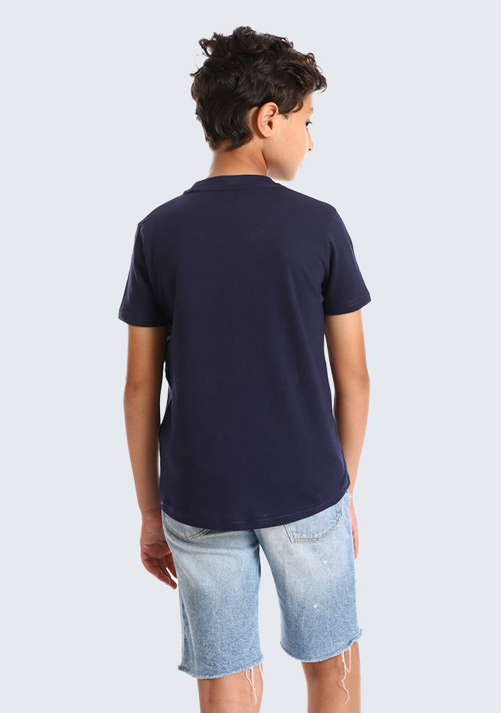 Kids Palm leaves short sleeved pocketed T-shirt