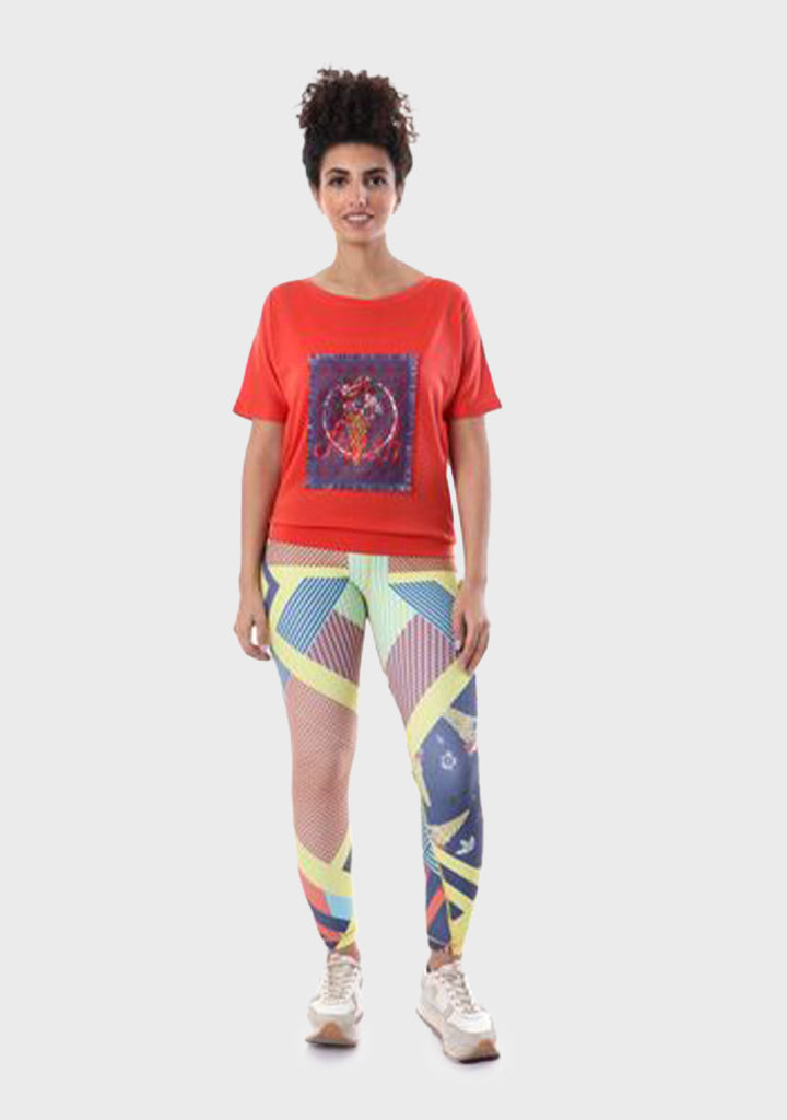Set Of Doe Sports Legging And T-shirt - Abstract Pattern