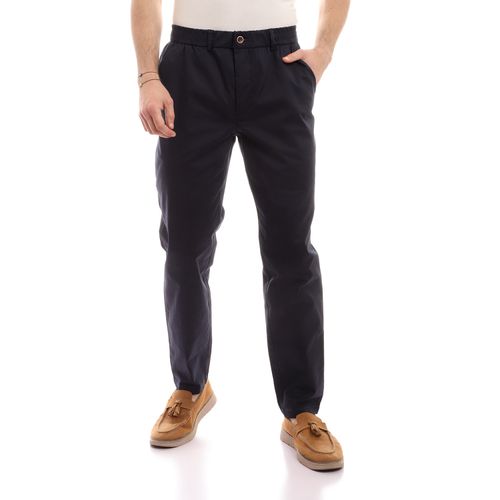 Regular Fit Gabardine Pants - Navy