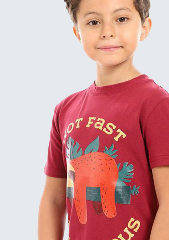 Kids Printed Cotton T-shirt 'Not Fast Not Furious'