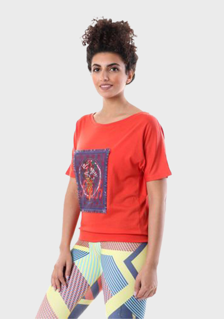 Set Of Doe Sports Legging And T-shirt - Abstract Pattern