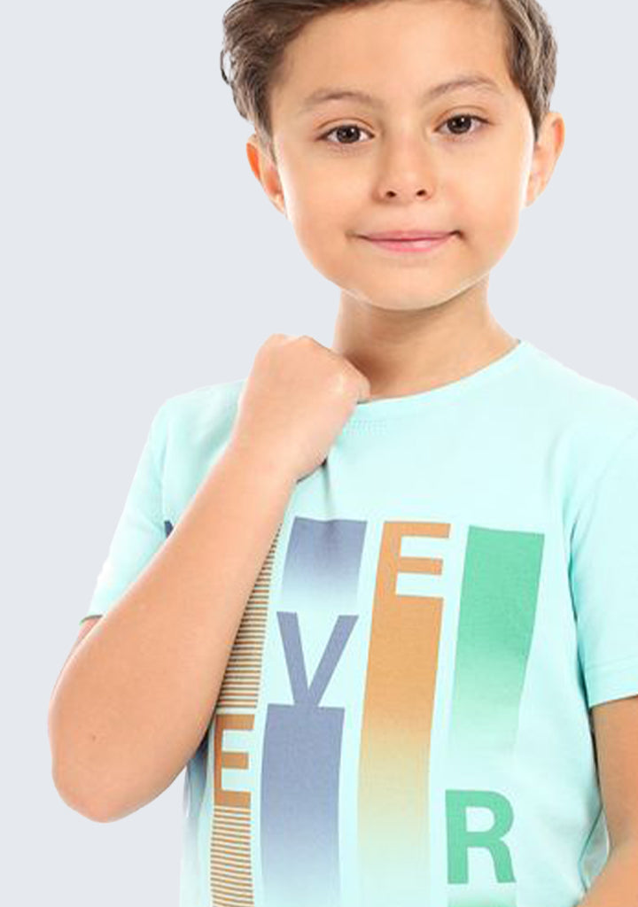 Kids Printed Cotton T-shirt 'Never Give Up'