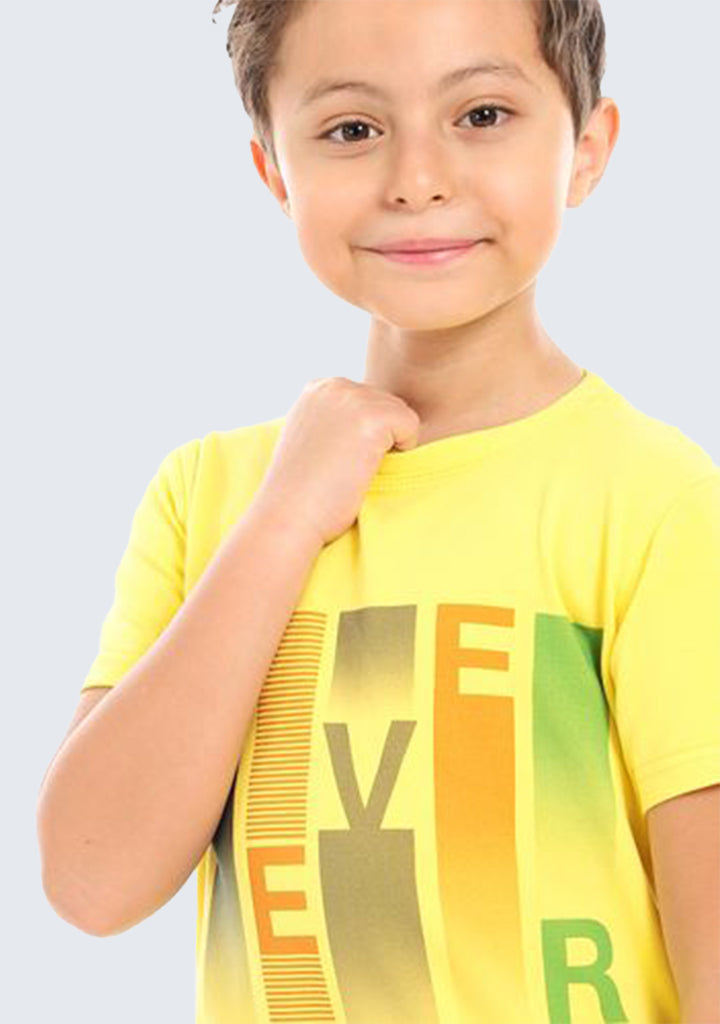 Kids Printed Cotton T-shirt 'Never Give Up'