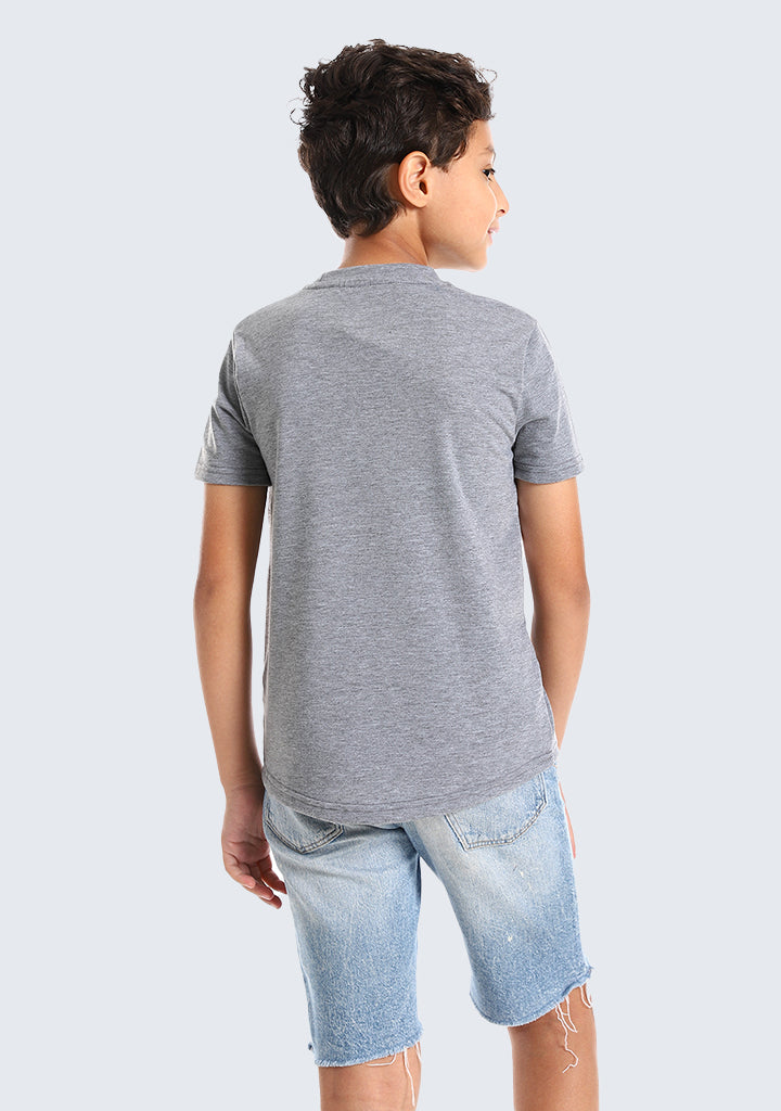 Kids Palm leaves short sleeved pocketed T-shirt