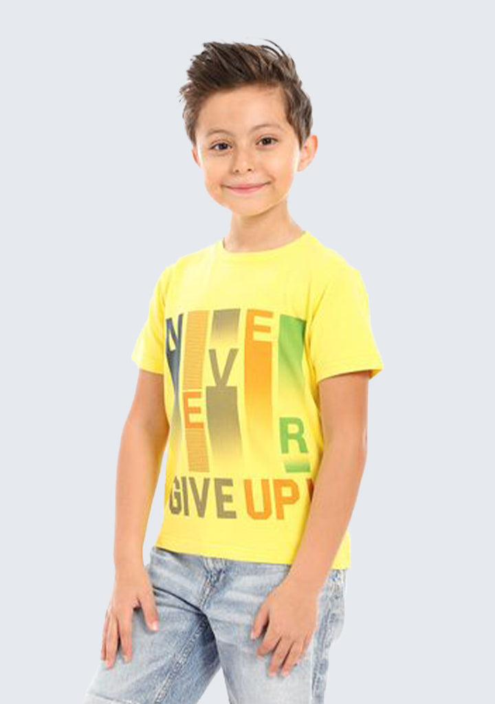 Kids Printed Cotton T-shirt 'Never Give Up'