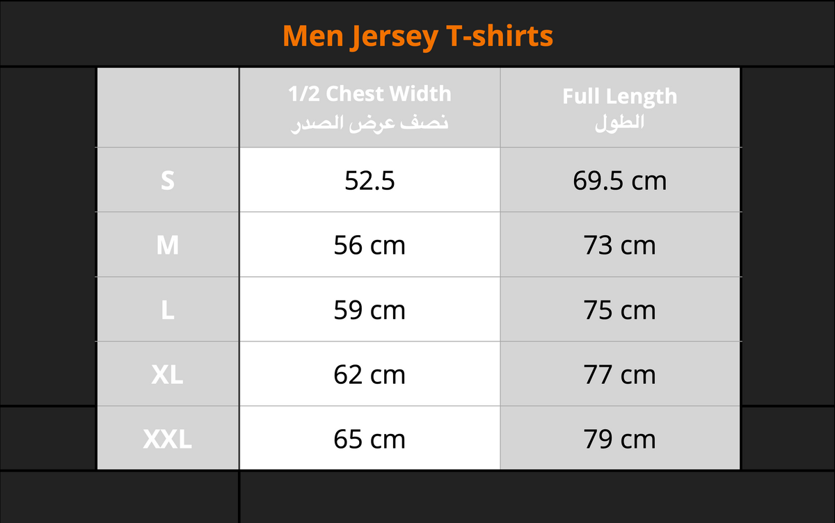 Adult Soccer Jersey (Men) size chart, image 2
