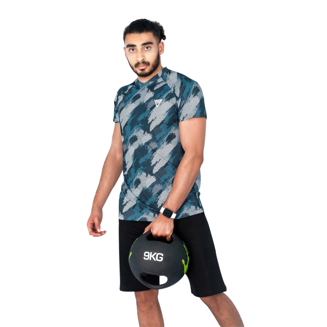 Viga performance full print Dri-fit T-shirt- Blue - Champsland
