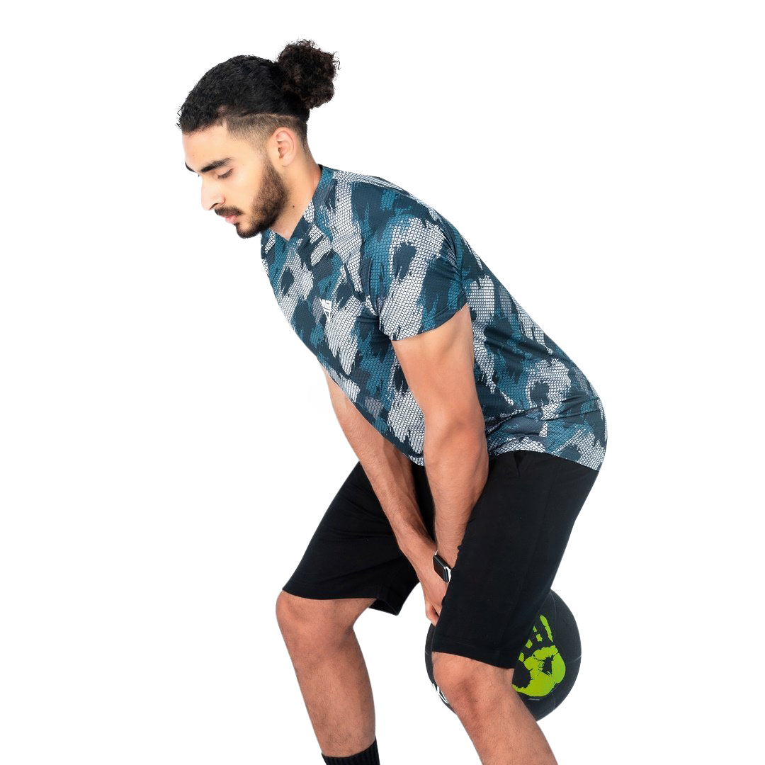 Viga performance full print Dri-fit T-shirt- Blue - Champsland