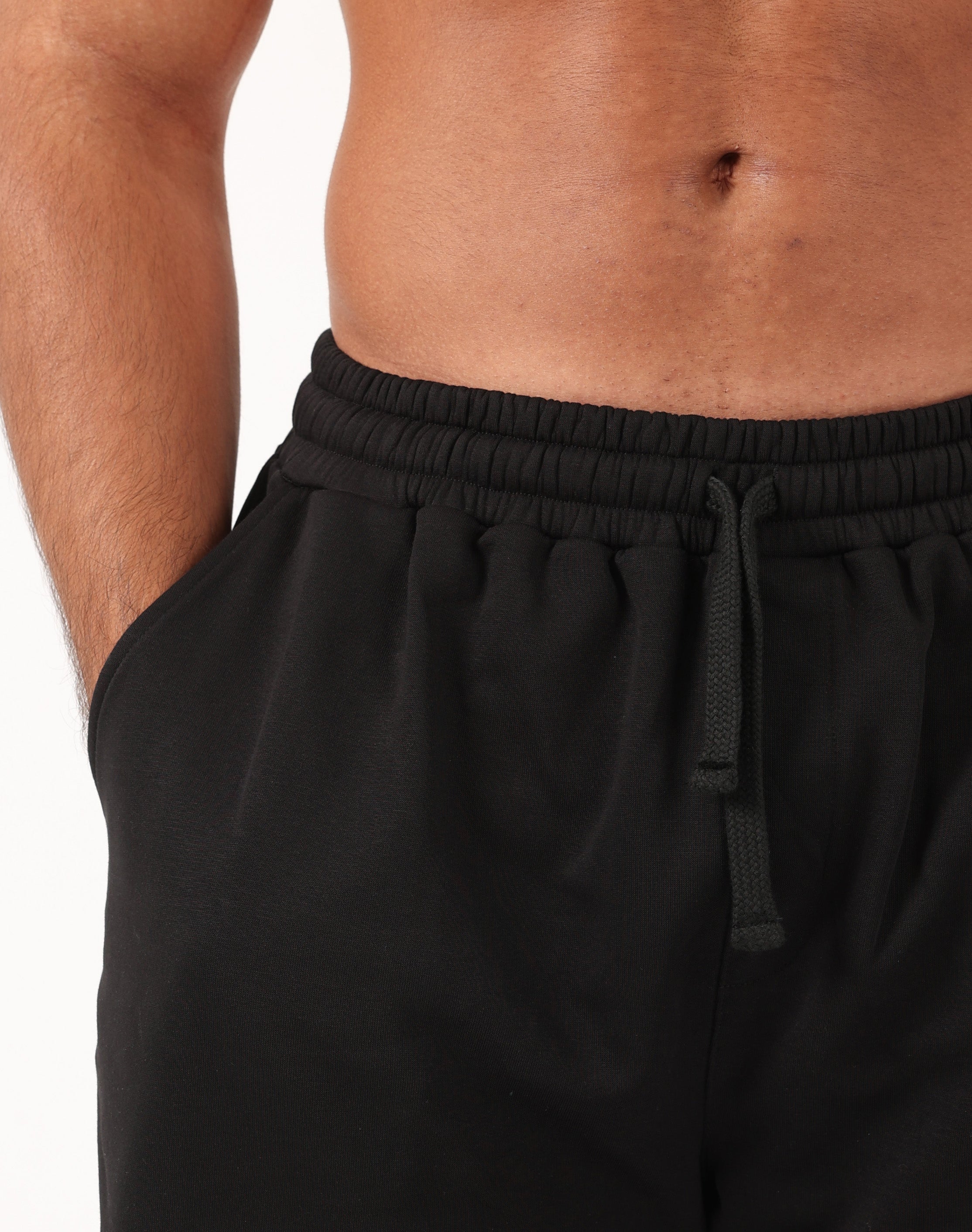 Black Viga 24/7 Shorts in brushed summer milton cotton