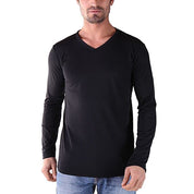 Doe Men Long Sleeve V-Neck T-Shirt