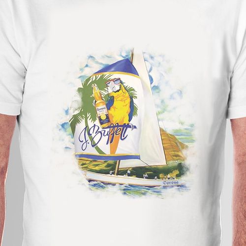 Men Half Sleeved Printed T-shirt- Corona Parrot