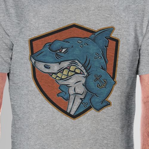 Men Half Sleeved Printed T-shirt- Angry Shark