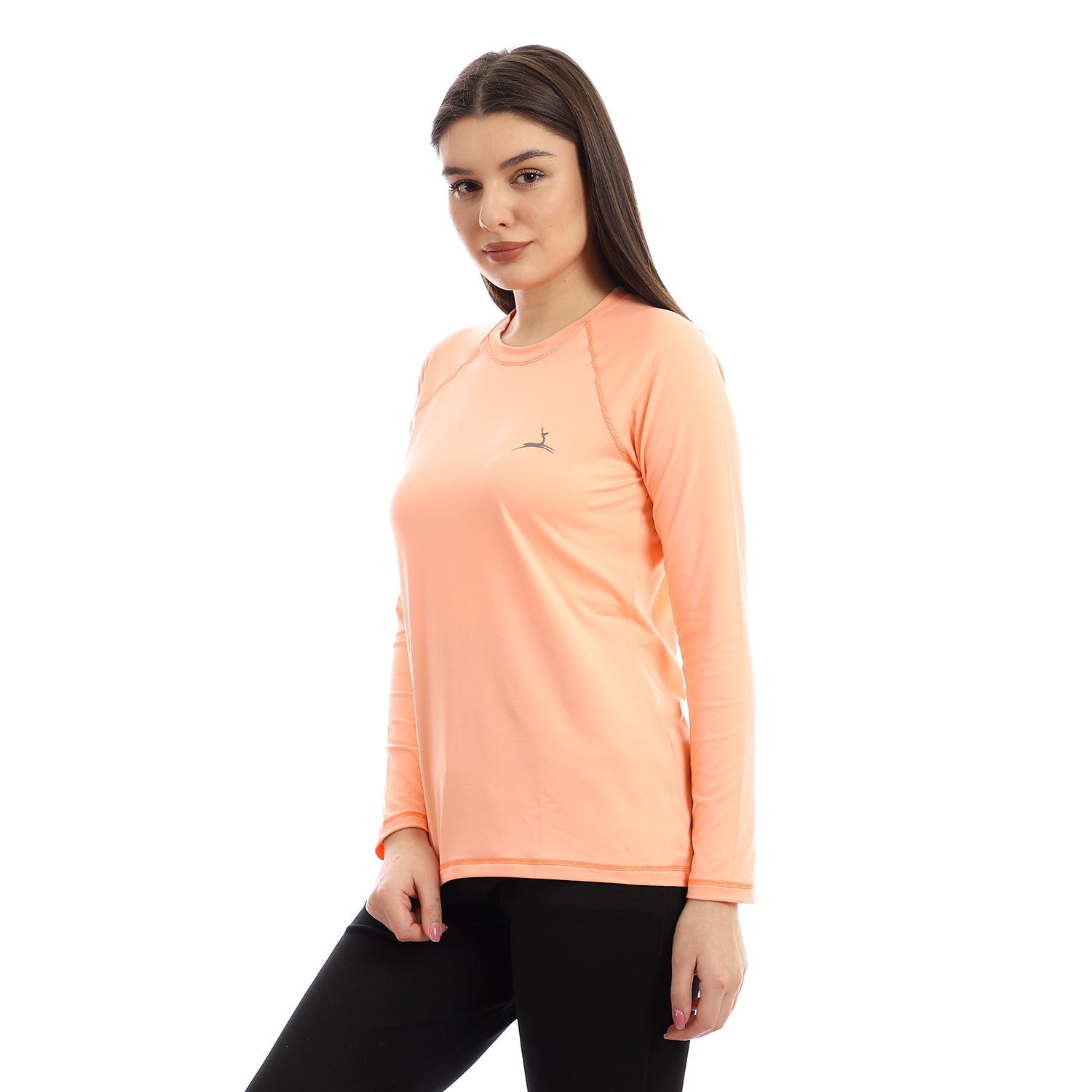 DOE Round Neck Sport T-Shirt - side view, grey