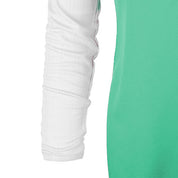 Bi-Toned Women Sportive Quarter Zipper Shirt-Green*White