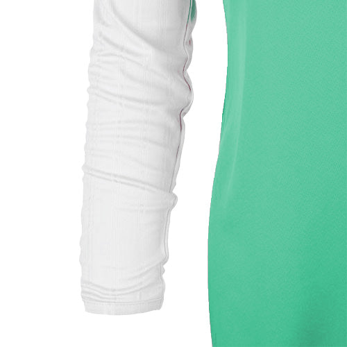 Bi-Toned Women Sportive Quarter Zipper Shirt-Green*White