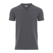 Cotton V-neck T-shirt- Dark Grey