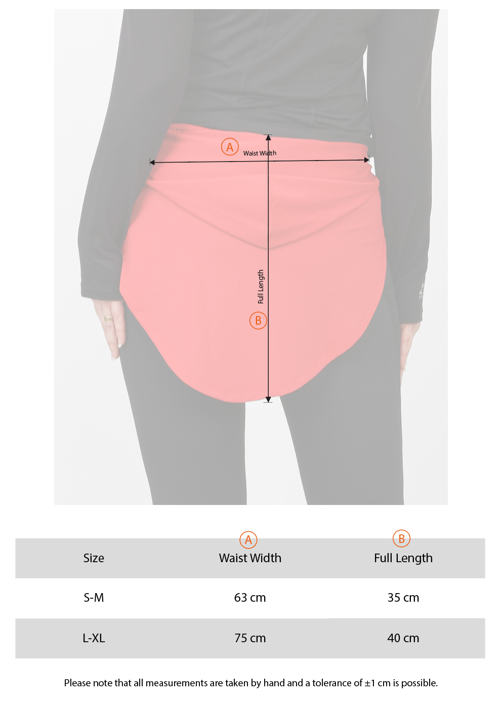 Doe Wrap Up Hooded Skirt size chart