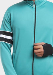 Emerald High Collar Striped jacket