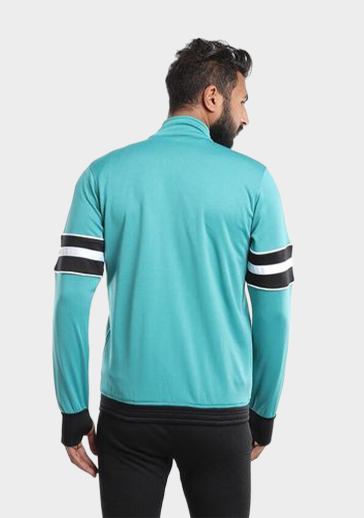 Emerald High Collar Striped jacket