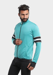 Emerald High Collar Striped jacket