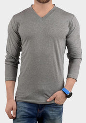 V-Neck Heather Grey Basic Tee