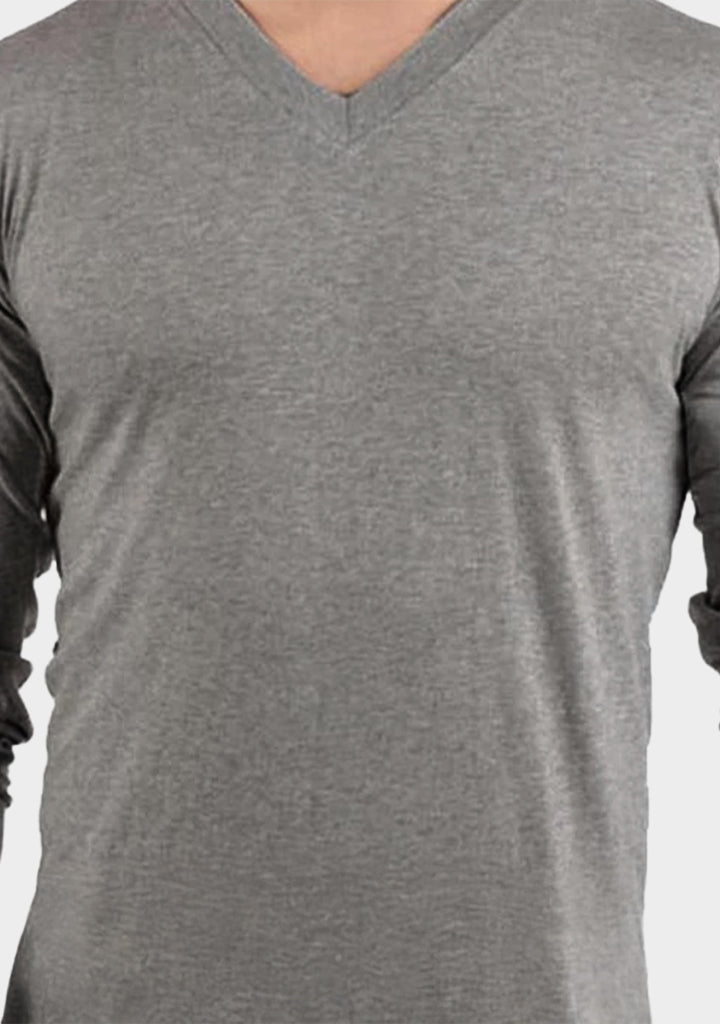 V-Neck Heather Grey Basic Tee