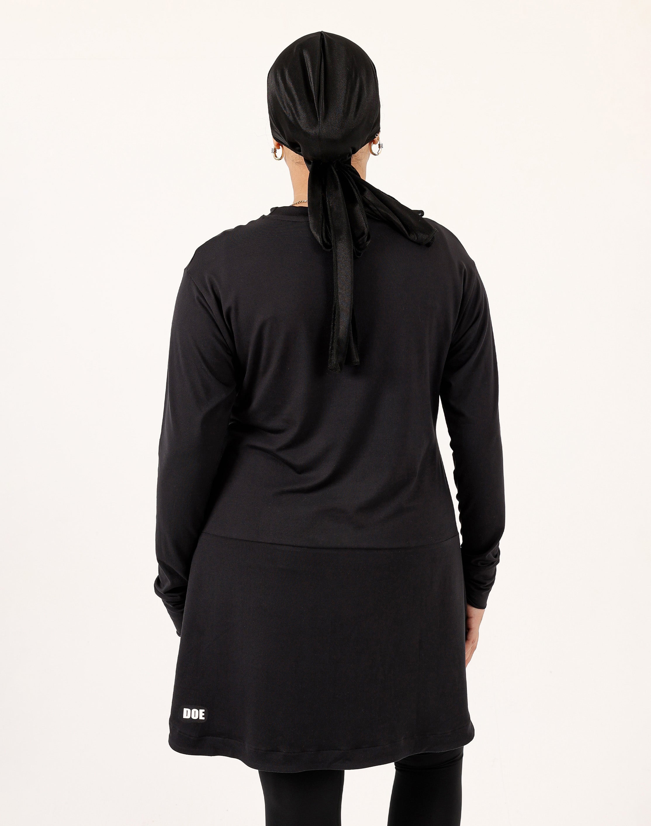Black Doe Modest Flow Top — back view