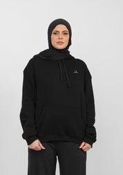 Doe Oversized Fleeced Hoodie - Black