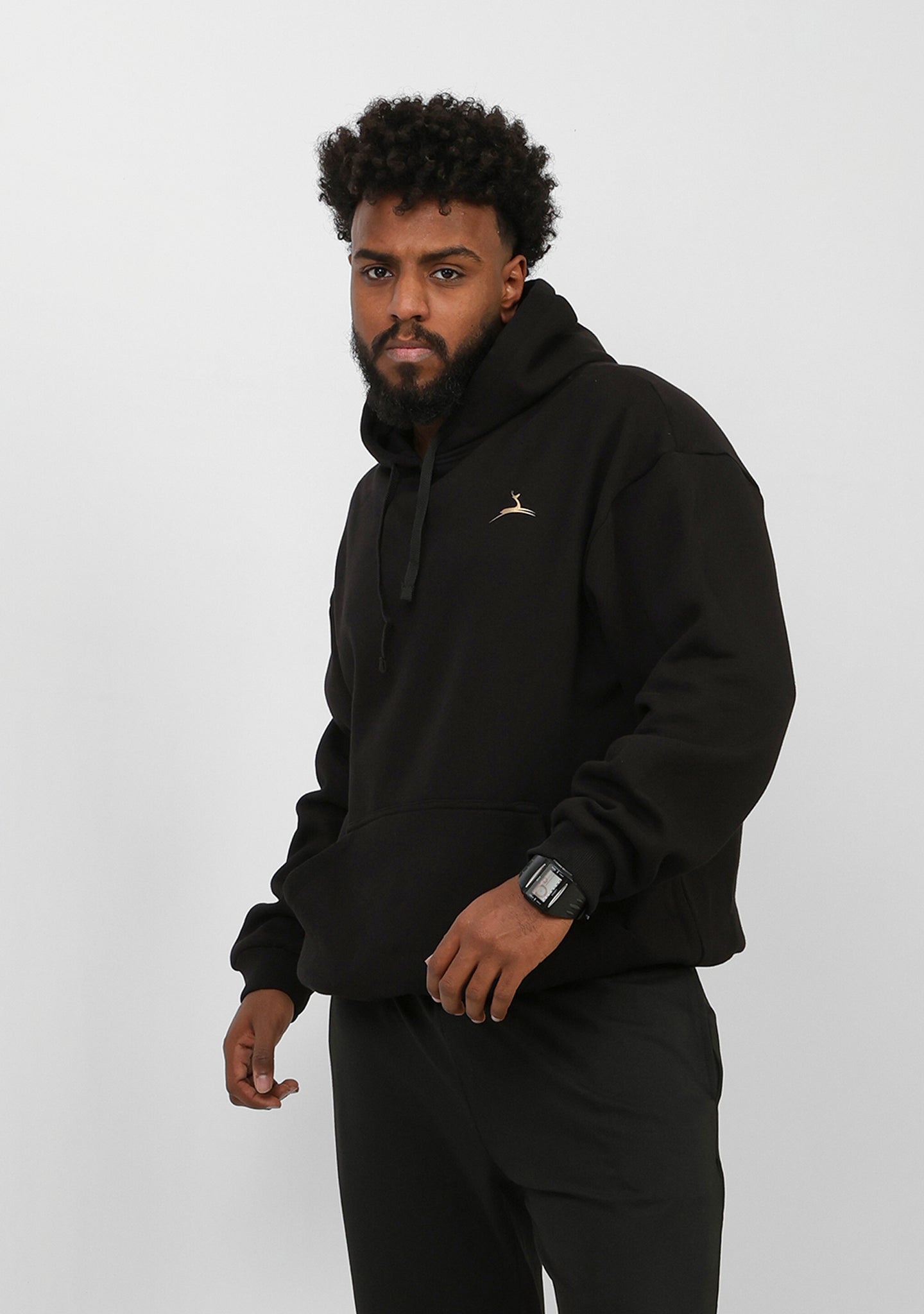Doe Oversized Fleeced Hoodie - Black