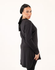Black Doe Modest Flow Top — side view