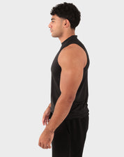 Black Viga Sculpt Tank Top — front view on model