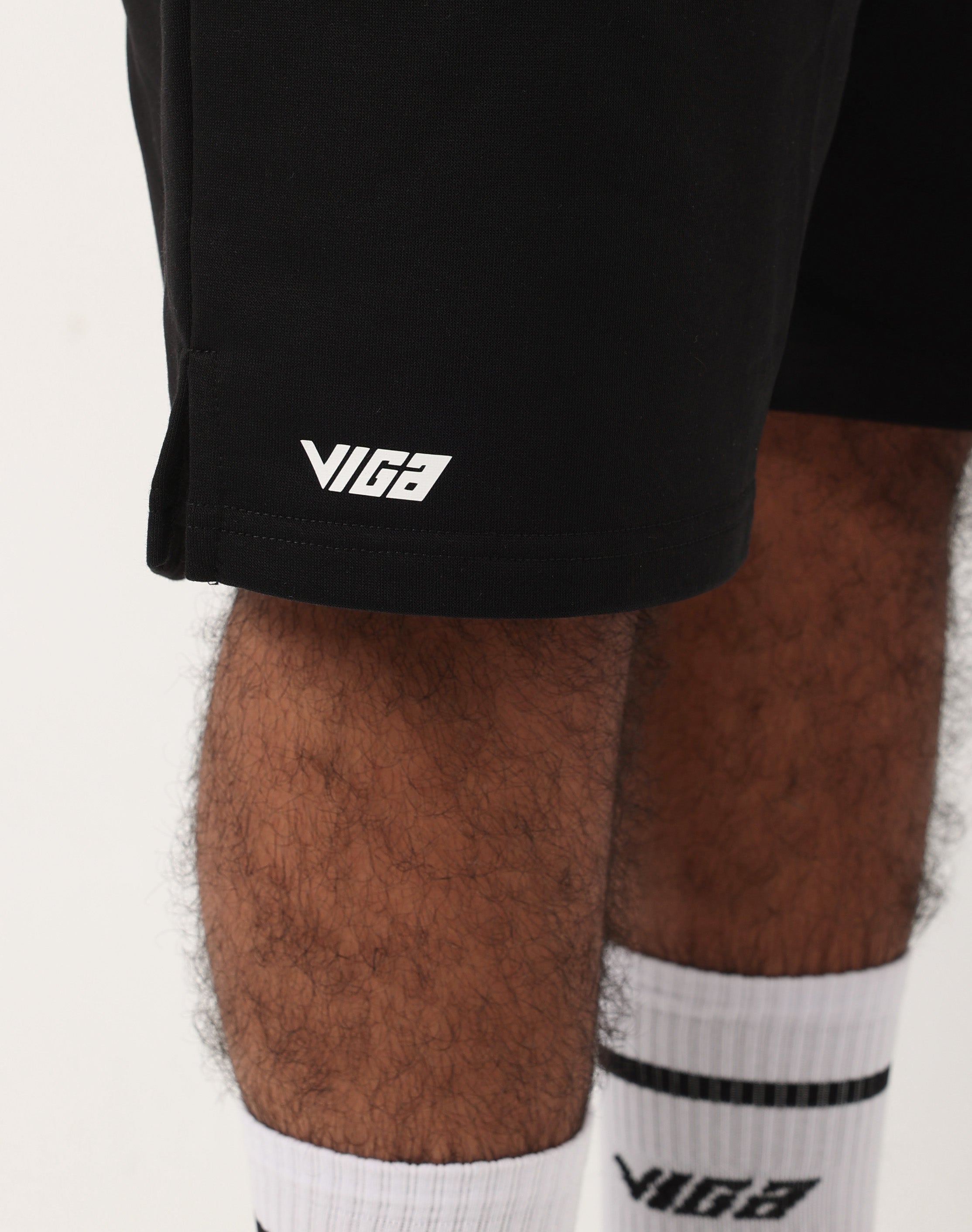 Close-up of brushed cotton fabric on black Viga 24/7 Shorts