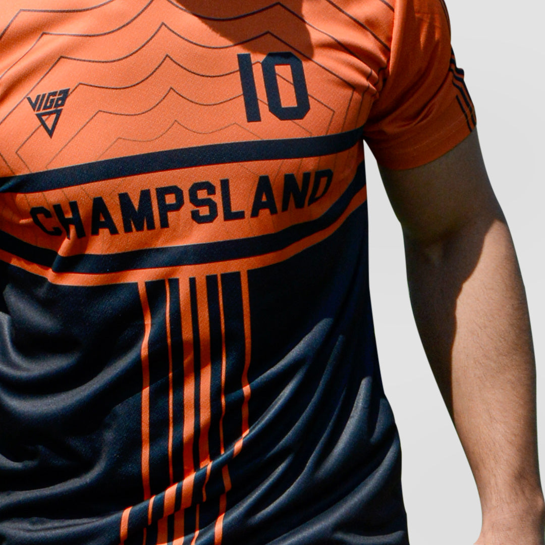 Soccer kit - Black/Orange Custom Soccer Kits/Jerseys - Vesuvius Sport