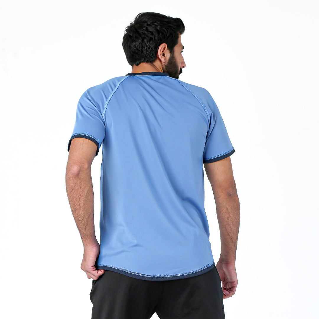 Double face Performance t-shirt - Aqua Blue