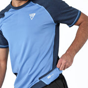 Double face Performance t-shirt - Aqua Blue