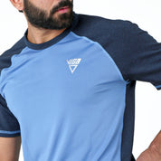 Double face Performance t-shirt - Aqua Blue