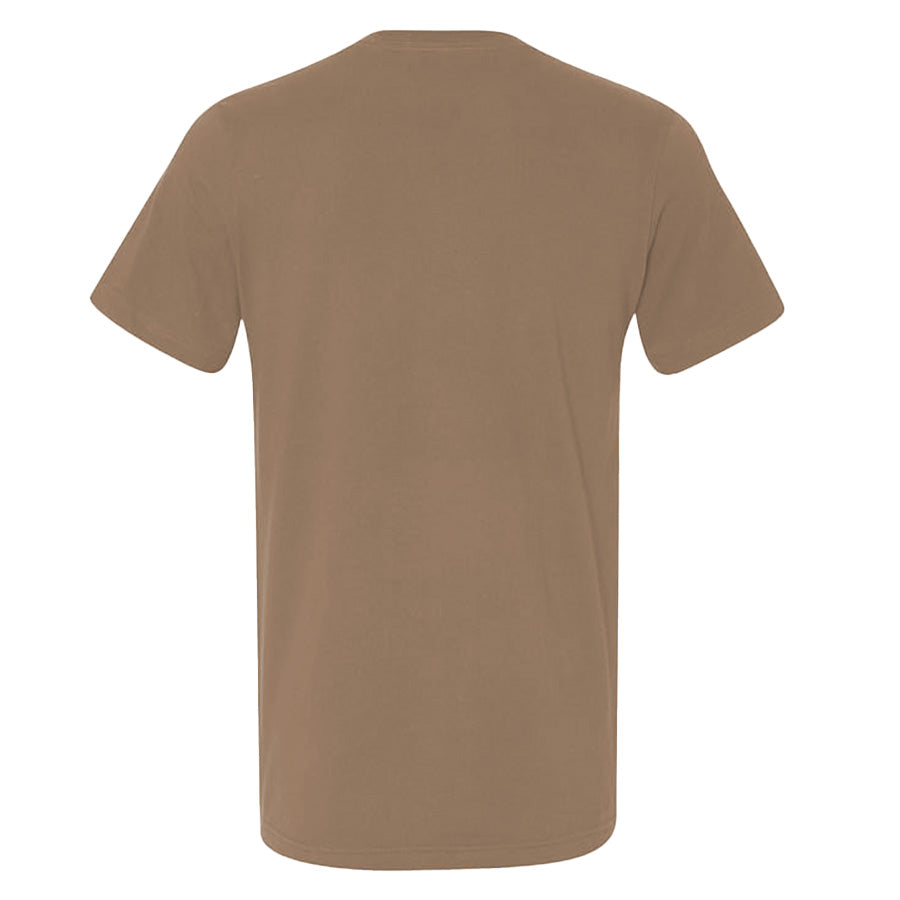Cotton V-neck T-shirt- Brown