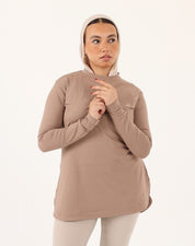 Brown Doe Modest Flow Top with flowing relaxed silhouette