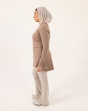 Brown Doe Modest Flow Top — side view
