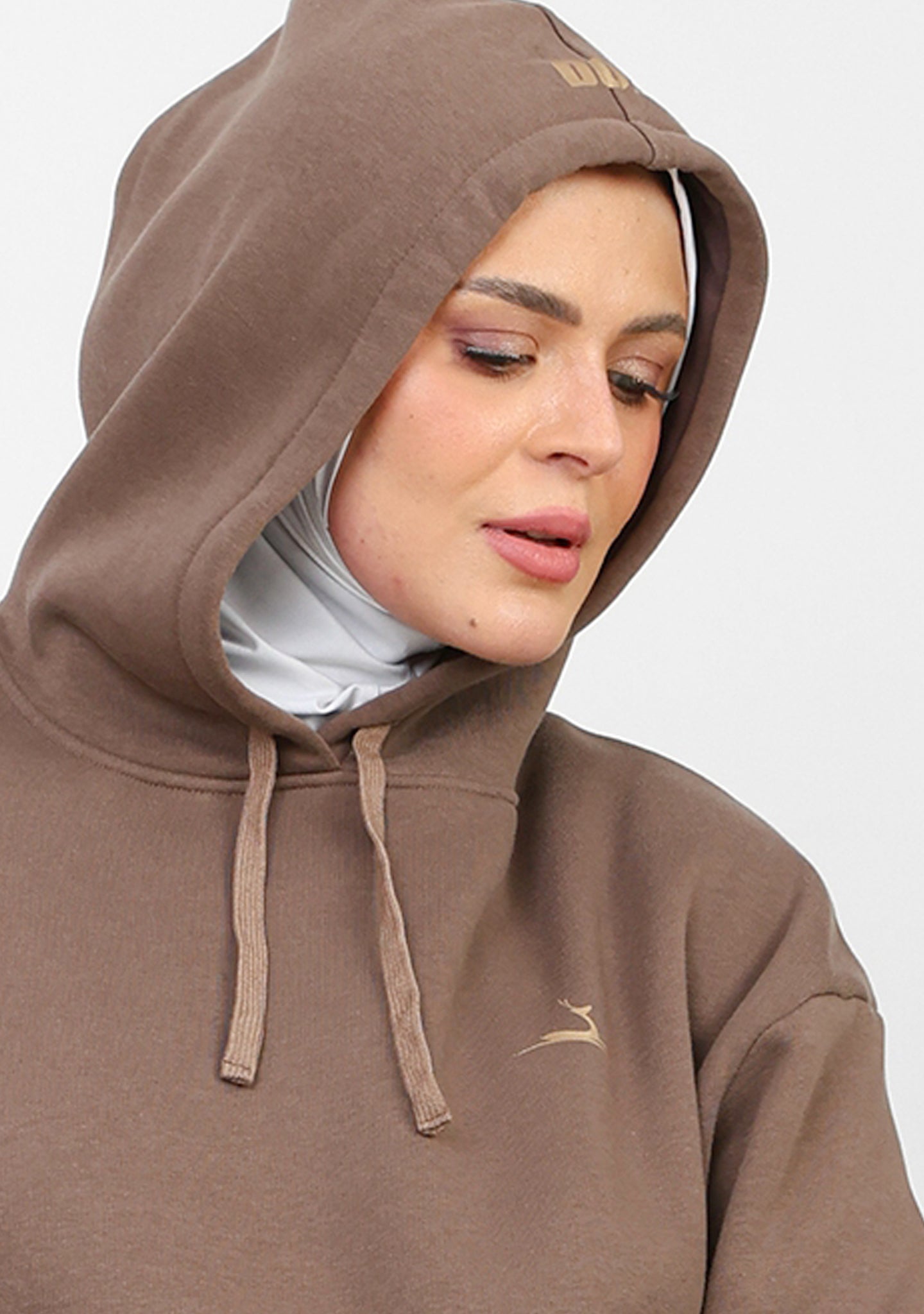 Doe Oversized Fleeced Hoodie - Brown