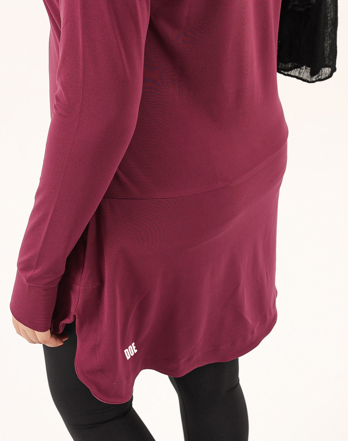 Burgundy Doe Modest Flow Top — back view