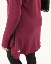 Burgundy Doe Modest Flow Top — back view