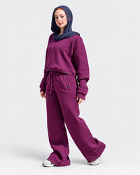 Burgundy Doe Everyday Set — matching fleece-lined sweatshirt and sweatpants