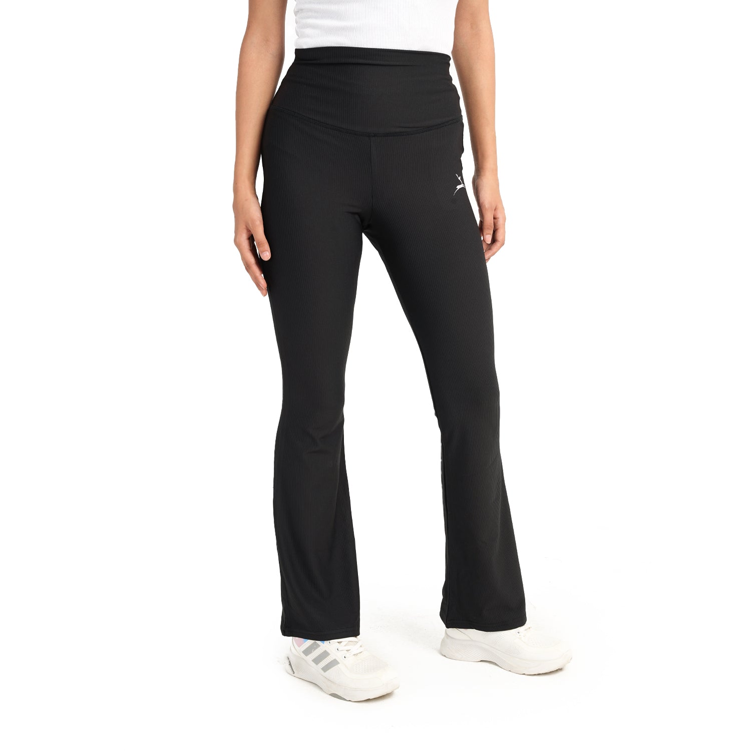 High Waist Ribbed Flare  Pants