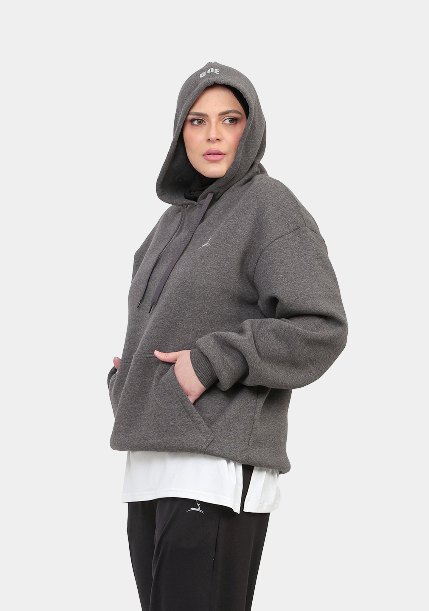 Doe Oversized Fleeced Hoodie - Charcoal