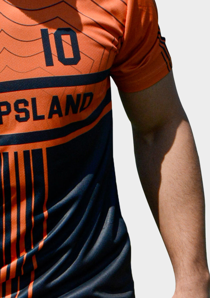 Viga black and orange soccer jersey ( add your name )