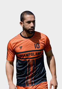 Viga black and orange soccer jersey ( add your name )