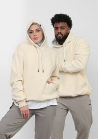 Doe Oversized Polar Fleeced Hoodie - Creamy