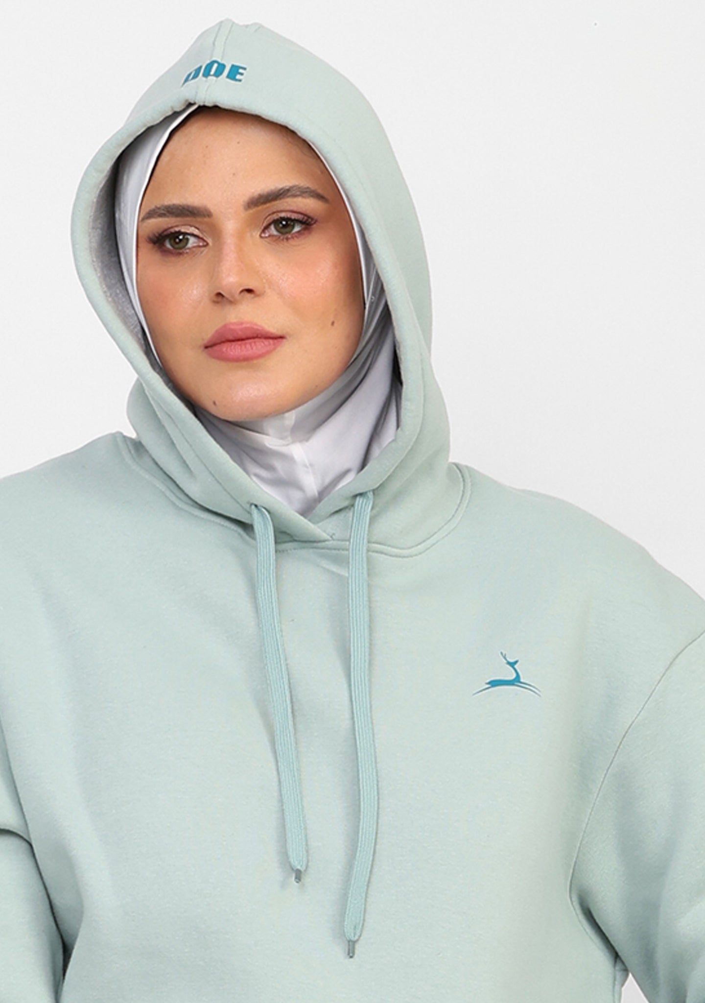Doe Oversized Fleeced Hoodie - Mint Green